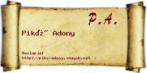 Pikó Adony névjegykártya